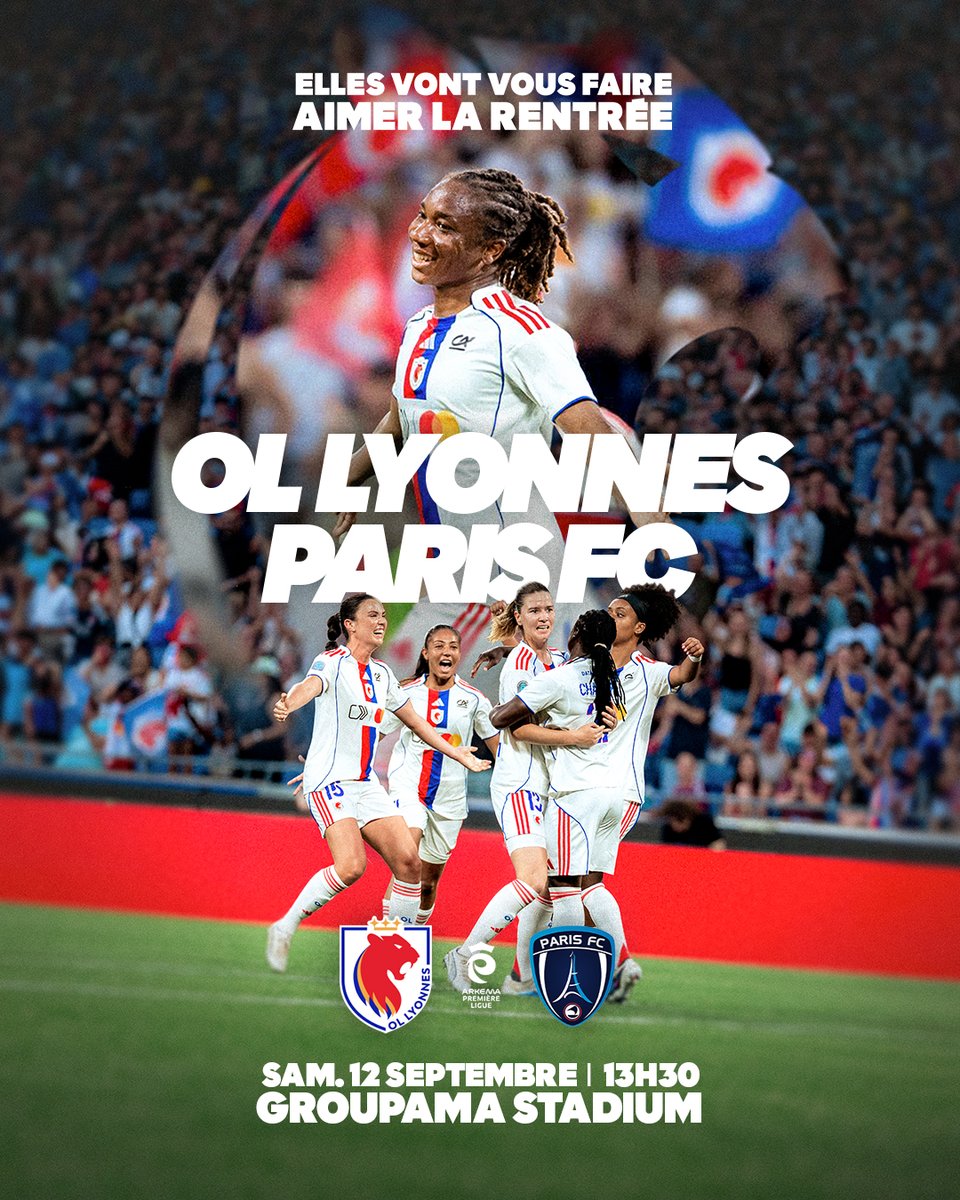 OL Lyonnes accueille le Paris FC le 12 septembre au Groupama Stadium