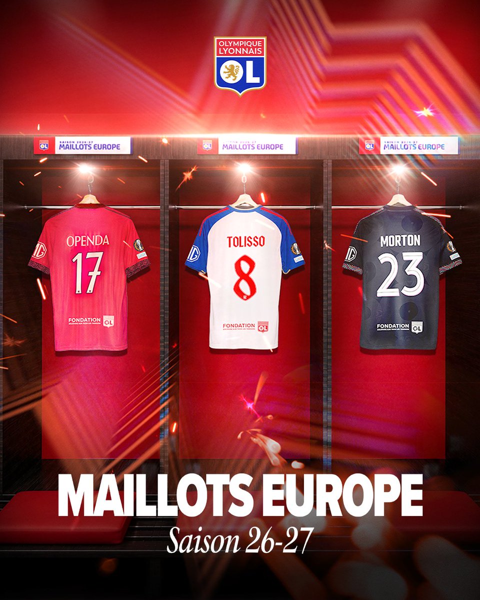 Europa League : l'OL dévoile ses maillots pour la première journée ce soir