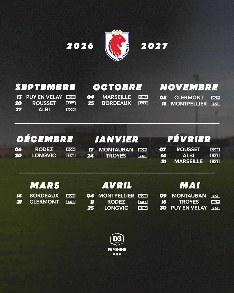 OL Lyonnes : calendriers dévoilés pour l'équipe réserve D3 et les U19
